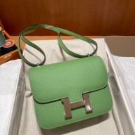 Hermes Constance 18 in original Epsom Leather vert criquet with silver Hardware