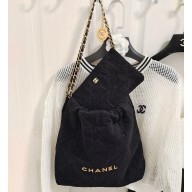 Chanel Denim CHANEL 22 Small Handbag AS3260 Black 2023