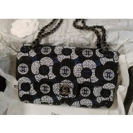 Chanel Classic Handbag Sequins Black/Silver 2023