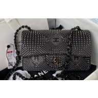 Chanel Crystal Studs Classic Small Handbag A0116 Black 2023