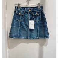 CELINE cargo mini skirt in dark union wash denim DARK UNION WASH 2024