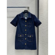 CELINE workwear mini dress in rinsed wash denim RINSED 2024