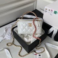 chanel white calf leather vanity case AP3243 2023