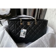 chanel shopping tote bag in calf leather AS3817 BLACK 2023
