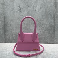 Jacquemus Le Chiquito large Bag cherry pink in box leather 2023