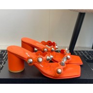 Alexander Wang Women's Calf Leather rust red Rexa Sandals 2025