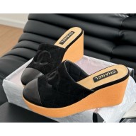 Chanel Platform with CC Logo suede and calfskin Mules black 2025