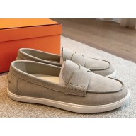 Hermes Guillaume women/men suede leather loafers 1029-01 2024
