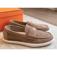 Hermes Guillaume women/men suede leather loafers 1029-04 2024