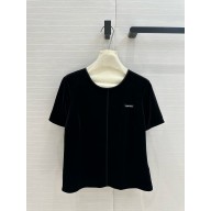 MIU MIU BLACK VELVET TOP 2024