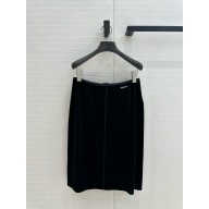 MIU MIU BLACK VELVET SKIRT 2024