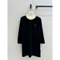 MIU MIU BLACK VELVET DRESS 2024