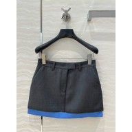 MIU MIU GRAY GABARDINE MINI-skirt 2025