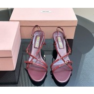 Miu Miu  leather sandal with buckles Burgundy 1028-2024