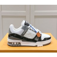 Louis Vuitton 1ADH2W LV Trainer Sneaker  Monogram denim/Monogram-embossed grained calf leather Gray 2024