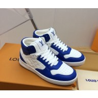 Louis Vuitton 1ADCOR  LV Stadium Mid Top Sneaker  Monogram-debossed calf leather bleu electric 2024