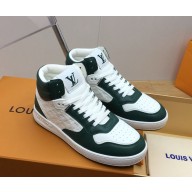 Louis Vuitton 1ADCP7 LV Stadium Mid Top Sneaker  Monogram-debossed calf leather green 2024