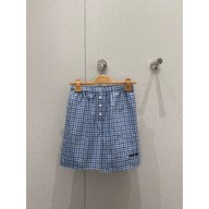 MIU MIU Checked poplin boxer shorts LIGHT BLUE 2025