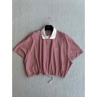 PRADA RED Striped jersey polo shirt 3558BR 2025