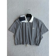 PRADA white Striped jersey polo shirt 3558BR 2025