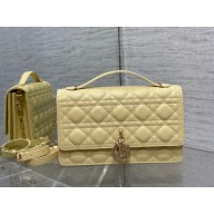 Miss Dior Top Handle Bag in Pastel Yellow  Cannage Lambskin 2023