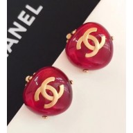 Chanel Clip-on Earrings Red  2018