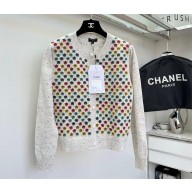 CHANEL flowers emboridered CARDIGAN white 2023