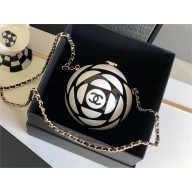 chanel Plexi & Gold-Tone Metal Black & White Sphere Minaudiere AS4505 2023