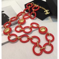 Chanel Resin Long Necklace A58742 Red 2018