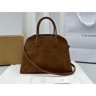 THE ROW MARGAUX 12 BAG IN suede LEATHER brown 2024