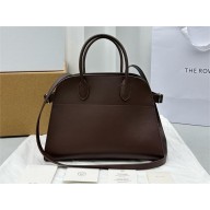 THE ROW MARGAUX 12 BAG IN BOX LEATHER dark chocolate 2024
