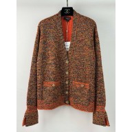 chanel Glittered Mixed Fibers & Cashmere  Orange, Black & Multicolor CARDIGAN P78447 2024