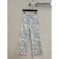 CHANEL Printed Denim White & Blue jeans P78561 2025