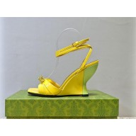 Gucci Women's high heel sandal with hardware yellow/green 2023