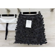 CHANEL Printed Stretch Jersey  Black & White skirt P78612 2025