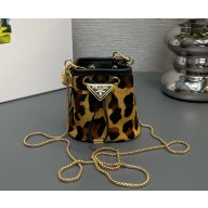 Prada Printed leather mini pouch 1NR016 Honey 2024