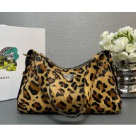 Prada Aimèe medium printed leather shoulder bag 1BC229 Honey 2024