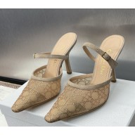 Dior Capture Pump mules beige mesh with drill heel 9.5cm 2025