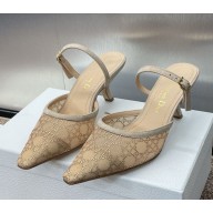 Dior Capture Pump mules beige mesh with drill heel 6.5cm 2025