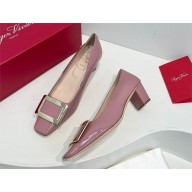 Roger Vivier Belle Vivier Metal Buckle Pumps in Patent Leather ROSE 2023