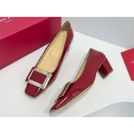 Roger Vivier Belle Vivier Metal Buckle Pumps in Patent Leather red 2023