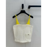 chanel White & Yellow cashmere top P78332 2024