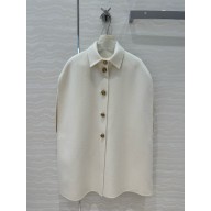 DIOR Ecru Double-Sided Virgin Wool and Rabbit Fur Blend Felt cape 2024