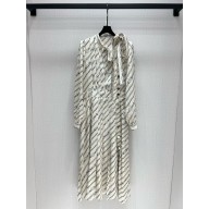 LOUIS VUITTON Long-Sleeved Chain Print Dress 1AGOBO 2024