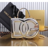 Dolce & Gabbana Logo box handbag in patent leather silver 2024