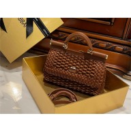 Dolce & Gabbana Small woven nappa leather Sicily bag caramel 2024