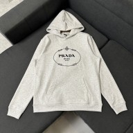 prada Cotton fleece hoodie Natural 2023