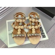 Alaia Bombe Bijou suede sandals nude 2023
