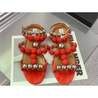 Alaia Bombe Bijou suede sandals red 2023