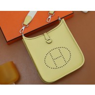 Hermes III TPM Evelyne Bag In Original Togo Leather with Silver Hardware jaune poussin(Full Handmade)